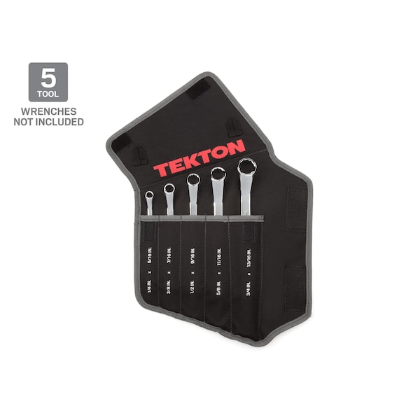 Tekton Pouch, 5-Tool Box End Wrench Pouch 1/4-13/16in., Black - ORG27705
