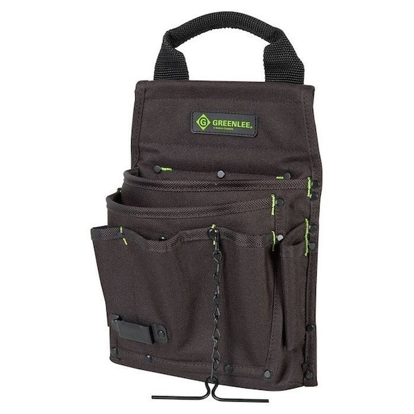 Greenlee Tool Pouch, Black, Cordura, 7 Pockets - 0158-17