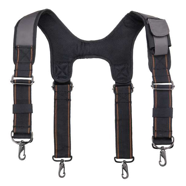 Ergodyne Tool Suspenders, Tool Belt Suspenders, Gray, Polyester, 1 Pockets - 5560