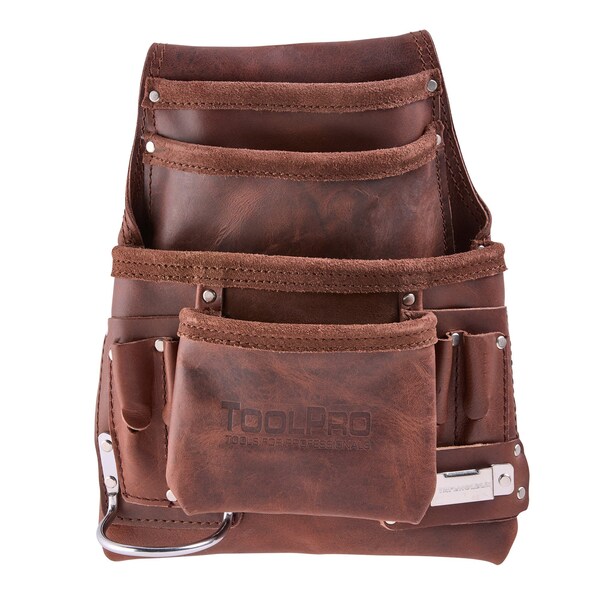 Toolpro Oil Tanned Top Grain 10 PocketNail Bag - TP70923