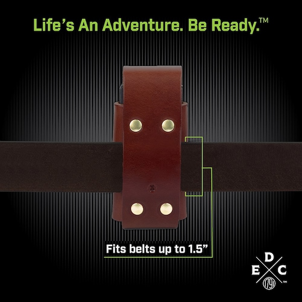 1791 Everyday Carry Leather Sheath for Large Multitool with Snap Closure & Easy-Slide Belt Attachment - WEB-HD-ES-SLS-CHN-A