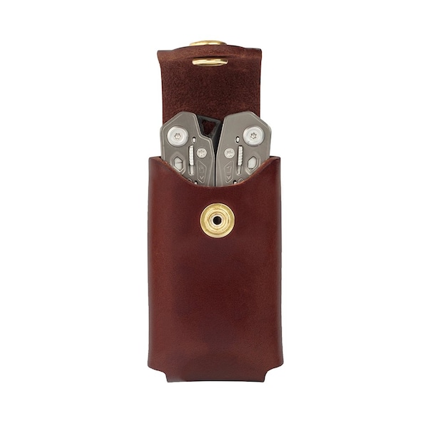 1791 Everyday Carry Leather Sheath for Large Multitool with Snap Closure & Easy-Slide Belt Attachment - WEB-HD-ES-SLS-CHN-A