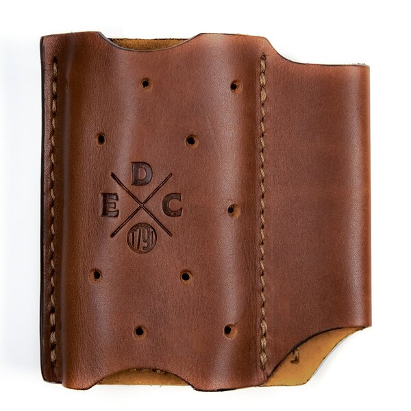 1791 Everyday Carry Leather Tool Pouch for Multitool, Pen / Pen Light, Cash / Cards & Action-Clip Belt Attachment - WEB-AC-DUO-CHN-A