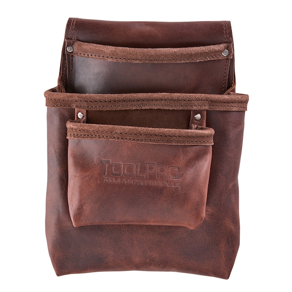 Toolpro Oil Tanned Top Grain 3 PocketNail Bag - TP70583