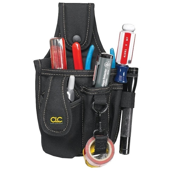 Clc Tool Works Series Tool and Cell Phone Holder, 4-Pocket, Polyester, Black, 6 in W - 1501