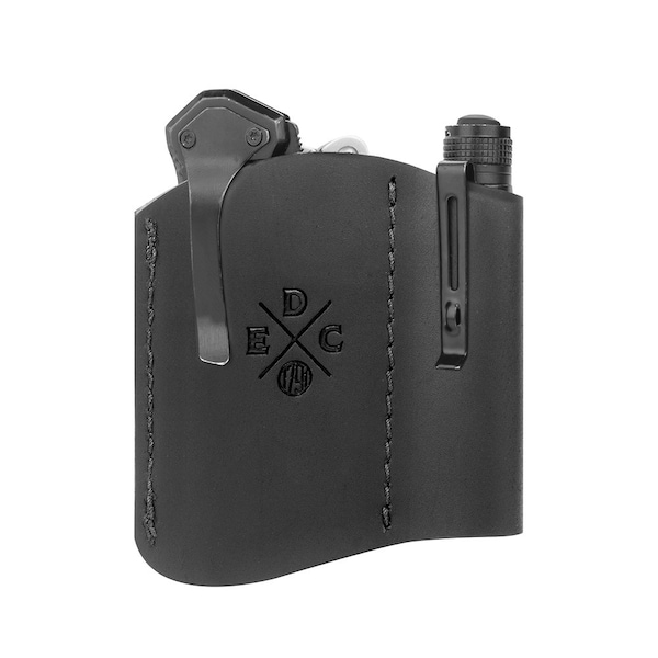 1791 Everyday Carry Leather Pocket Tool Organizer for Multitool, Flashlight, Pen and Accessory for Pocket Carry - WEB-PK-CMF-BLK-A