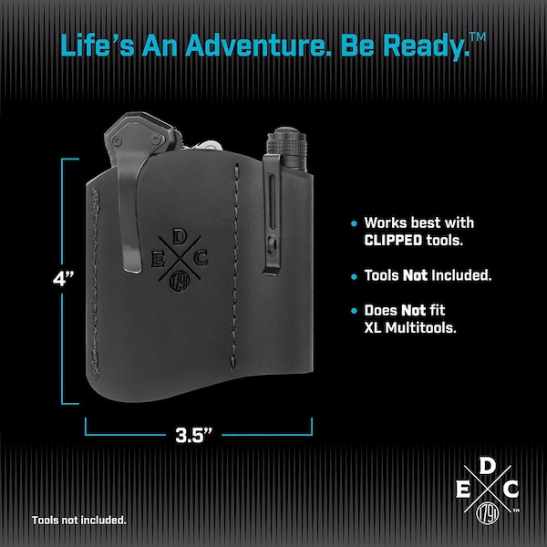 1791 Everyday Carry Leather Pocket Tool Organizer for Multitool, Flashlight, Pen and Accessory for Pocket Carry - WEB-PK-CMF-BLK-A