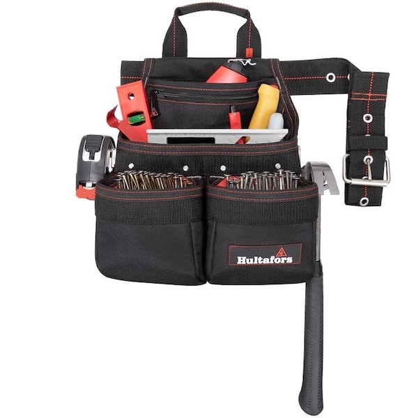 Clc Work Gear CLC Hultafors Work Gear Ballistic Polyester Tool and Nail Bag with Belt Black/Red - HT5663