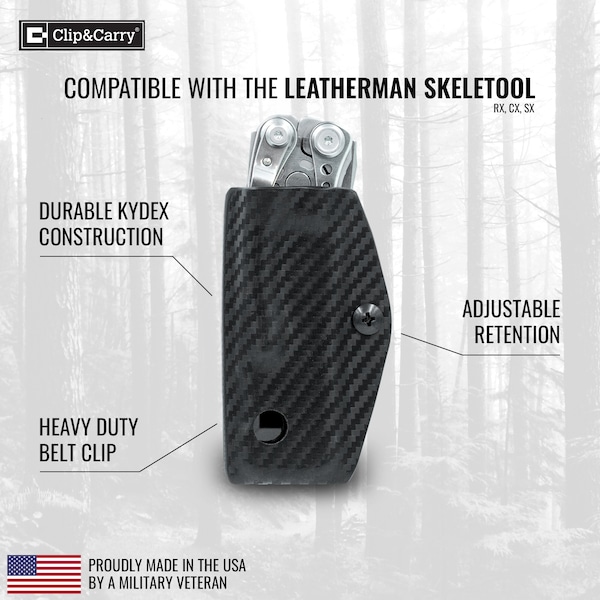 Clip & Carry Kydex Sheath for the Leatherman Free P4, LSKEL-BLK - LSKEL-BLK