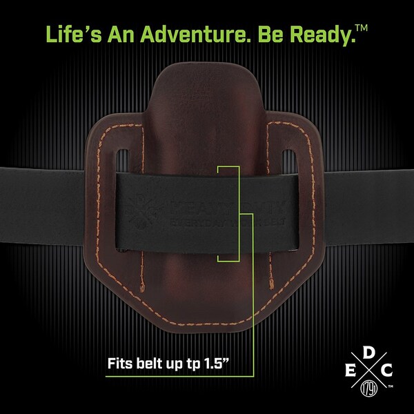 1791 Everyday Carry Leather Sheath for L/XL Multitool & Easy-Slide Belt Attachment - WEB-HD-ES-SL-BUR-A