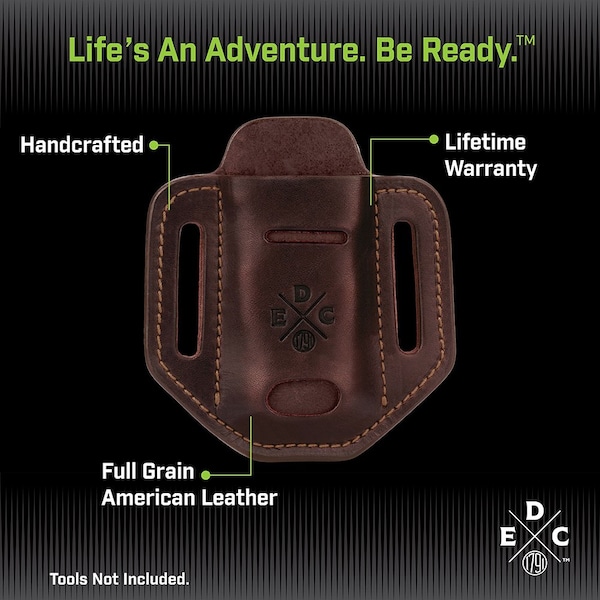 1791 Everyday Carry Leather Sheath for L/XL Multitool & Easy-Slide Belt Attachment - WEB-HD-ES-SL-BUR-A