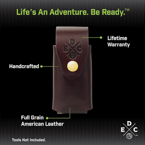 1791 Everyday Carry Leather Sheath for S/M Multitool with Snap Closure & Easy-Slide Belt Attachment - WEB-ST-ES-SLS-BUR-A