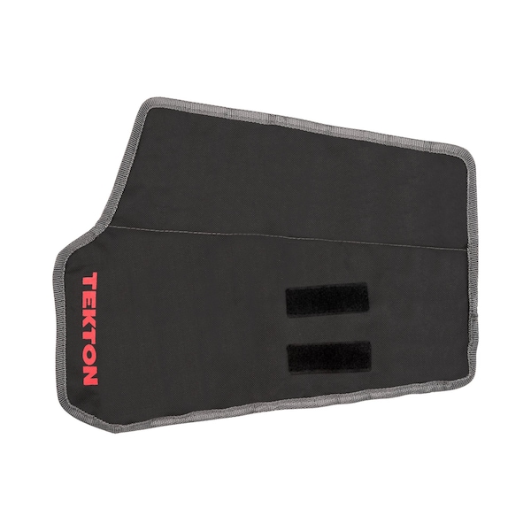 Tekton Roll Up Tool Bag, Stubby Comb. Wrn Pouch, 5/16-3/4", 8 Tool, Black, Woven Polyester Fabric, 8 Pockets - ORG27108
