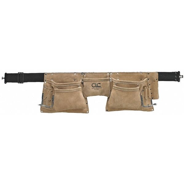 Clc Work Gear Tool Pouch, Tool Holster, Tan, Leather, 3 Pockets - DRL91