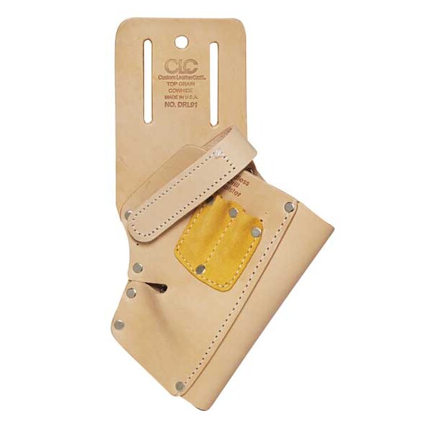 Clc Work Gear Tool Pouch, Tool Holster, Tan, Leather, 3 Pockets - DRL91
