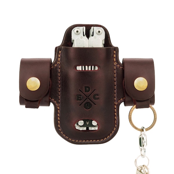 1791 Everyday Carry Leather Sheath for L/XL Multitool & Action-Snap Belt Attachment - WEB-HD-AS-SL-BUR-A