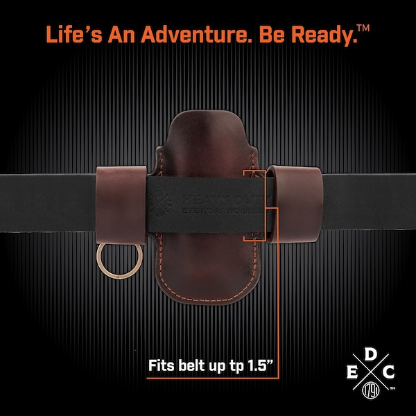 1791 Everyday Carry Leather Sheath for L/XL Multitool & Action-Snap Belt Attachment - WEB-HD-AS-SL-BUR-A