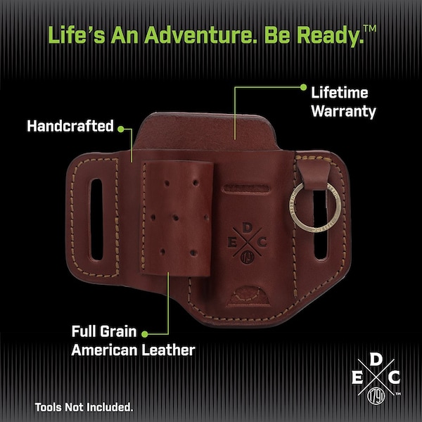1791 Everyday Carry Tool Organizer for S/M Multitool, Flashlight with Large Flex & Easy-Slide Belt Attachment - WEB-ST-ES-LF-CHN-A
