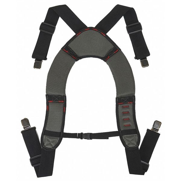 Westward Tool Suspenders, Tool Belt Suspenders, Black, Blue, Gray, Polyester, 1 Pockets - 5MZP3