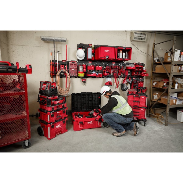 Milwaukee Tool PACKOUT Tool Cabinet, Black/Red, Polymer, 19-1/2 in W x 14-1/2 in D x 15 in H - 48-22-8445