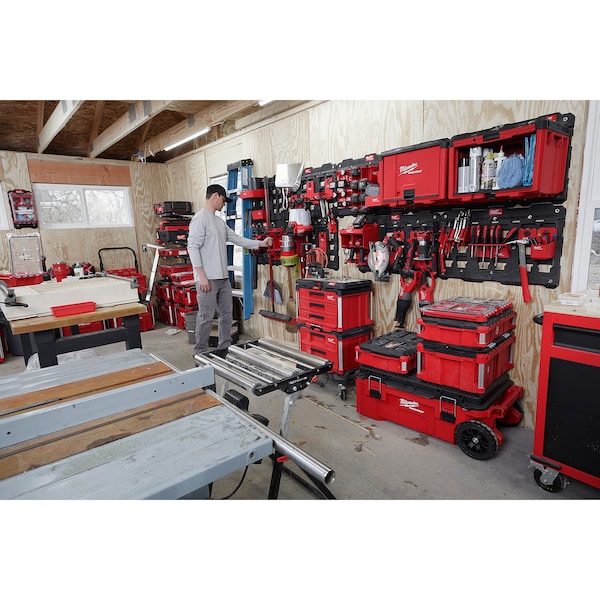 Milwaukee Tool PACKOUT Tool Cabinet, Black/Red, Polymer, 19-1/2 in W x 14-1/2 in D x 15 in H - 48-22-8445