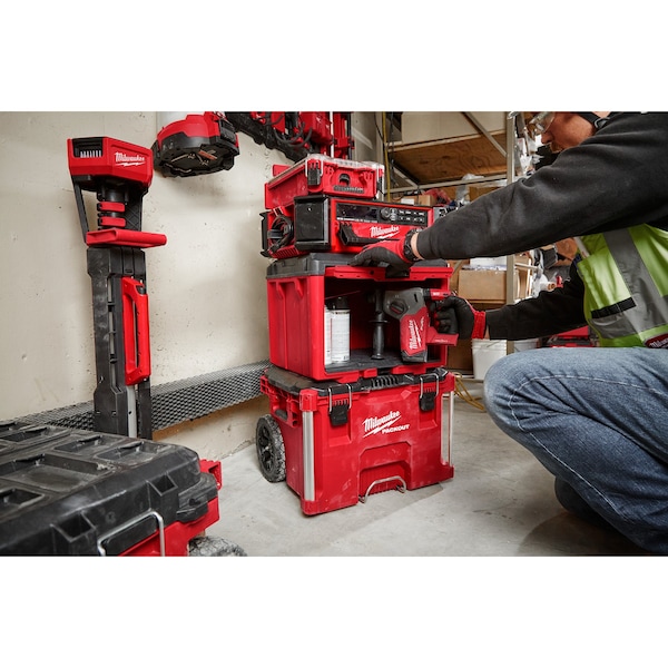 Milwaukee Tool PACKOUT Tool Cabinet, Black/Red, Polymer, 19-1/2 in W x 14-1/2 in D x 15 in H - 48-22-8445