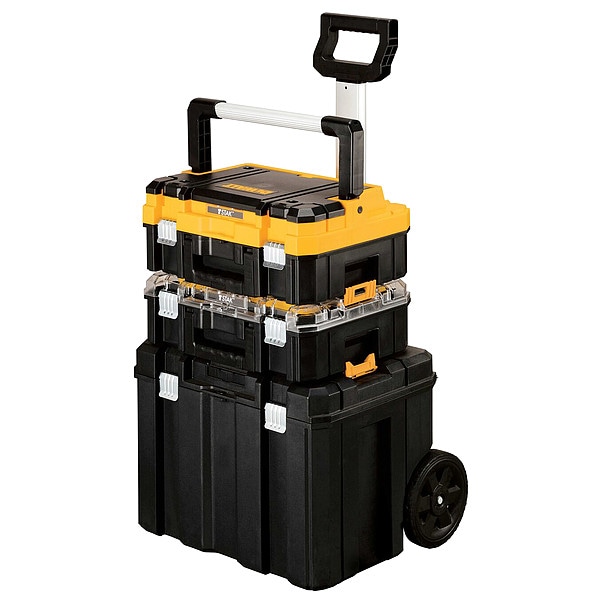 Dewalt TSTAK 3-Piece Modular Mobile Tower, Multi, Black/Yellow, 20-1/2 in W x 17 in D x 29 in H - DWST60404