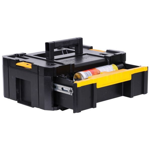 Dewalt TSTAK III Single Deep Drawer, Plastic, Black/Yellow, 17 in W x 12 in D x 7 in H - DWST17803