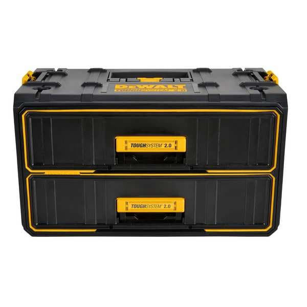 Dewalt ToughSystem 2.0 2-Drawer Tool Box, Multi, Black, 22 in W x 12 in D x 12-1/2 in H - DWST08320