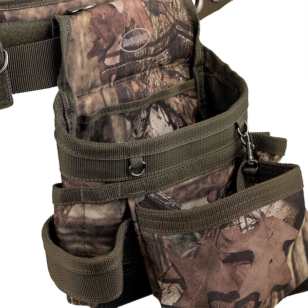 Bucket Boss Tool Belt, Suspension Rig, Camo, 600 Poly Ripstop Fabric, 28 Pockets - 85035