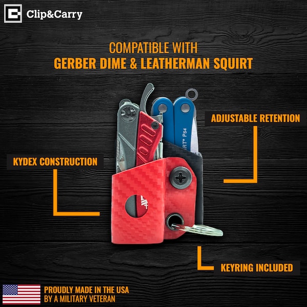 Clip & Carry Kydex Keychain Sheath for the Gerber Dim - GDIME-CF-BLK