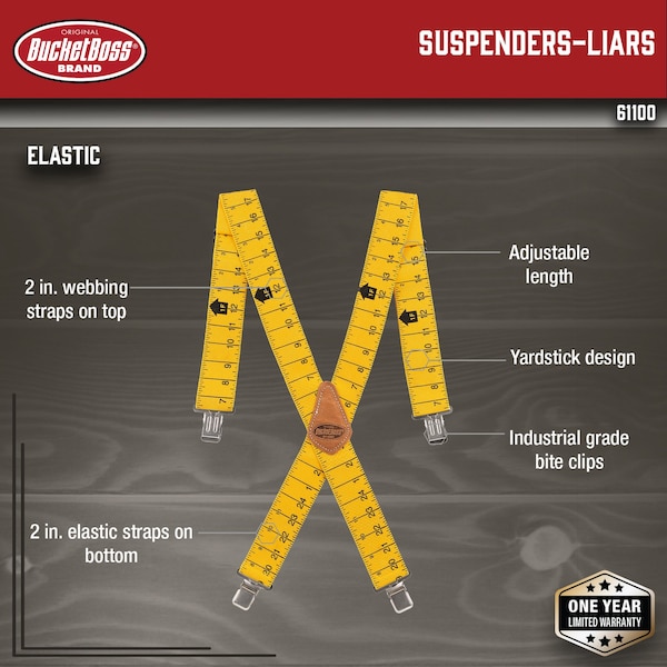 Bucket Boss Liars Suspenders, Yardstick Design - 61100