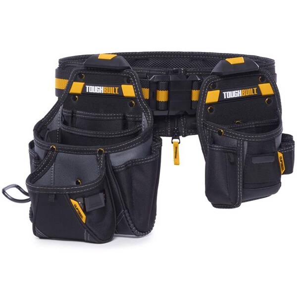 Muebles Para El Hogar 12.5 x 20.5 x 16 in. 27 Pocket Polyester Tool Belt Set Black & Orange - MU3313164