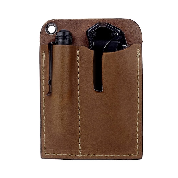 1791 Everyday Carry Leather Pocket Tool Organizer for Multitool, Pen / Pen Light, Cash / Cards for Pocket Carry - WEB-PK-ORG-CHN-A
