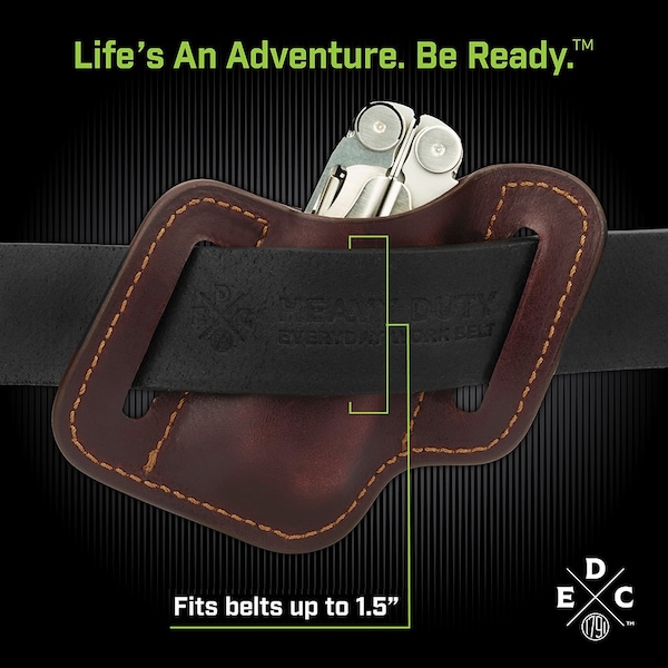 1791 Everyday Carry Leather Sheath for S/M Multitool & Easy-Slide Belt Attachment - WEB-ST-ES-SLC-BUR-L