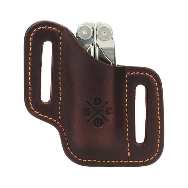 1791 Everyday Carry Leather Sheath for S/M Multitool & Easy-Slide Belt Attachment - WEB-ST-ES-SLC-BUR-L