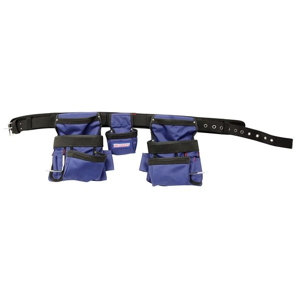 Westward Tool Belt, Tool Belt, Blue, Black, 600D Polyester, 13 Pockets - 5MZL1