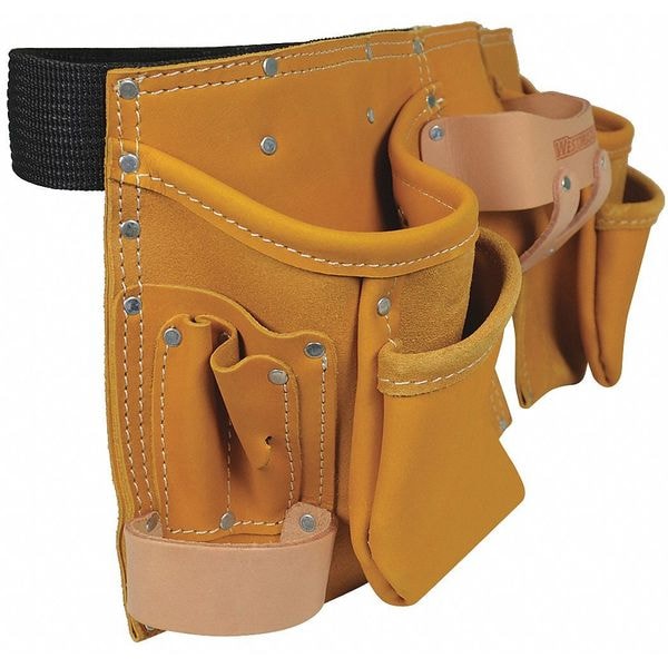 Westward Tool Apron, Tool Belt, Blue, Black, Polypropylene, 12 Pockets - 5MZL2