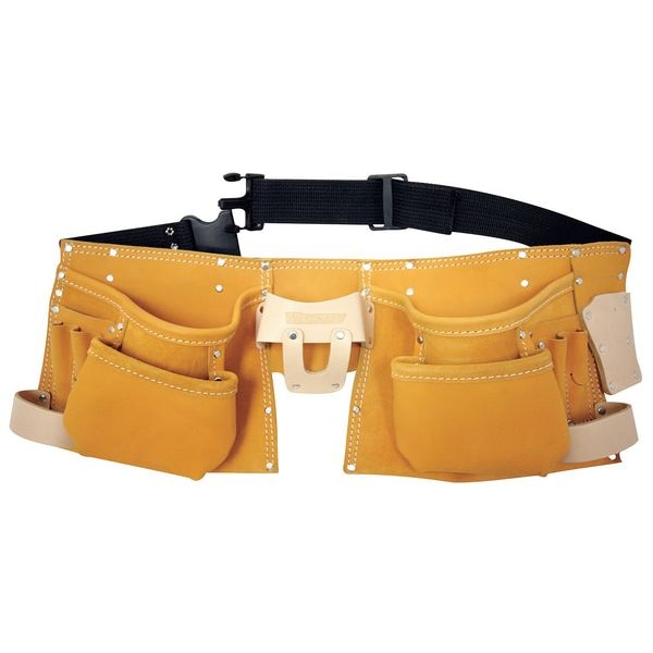 Westward Tool Apron, Tool Belt, Blue, Black, Polypropylene, 12 Pockets - 5MZL2