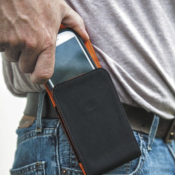 Klein Tools Tool Pouch, Phone Holder, XL, Black, 1680D Ballistic Weave - 55468