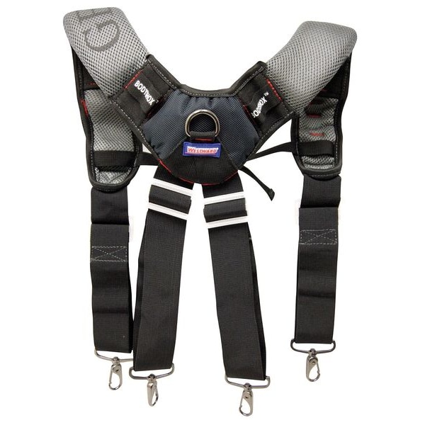 Westward Tool Suspenders, Tool Belt Suspenders, Black, Gray, Polyester, 1 Pockets - 5MZP4