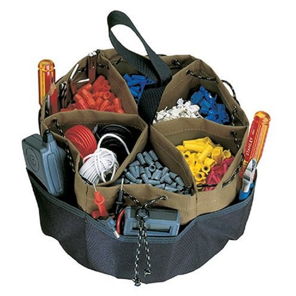 Custom Leathercraft CLC 7 in. H Polyester Bucket Organizer 18 pocket Black/Tan 1 pc - 1148