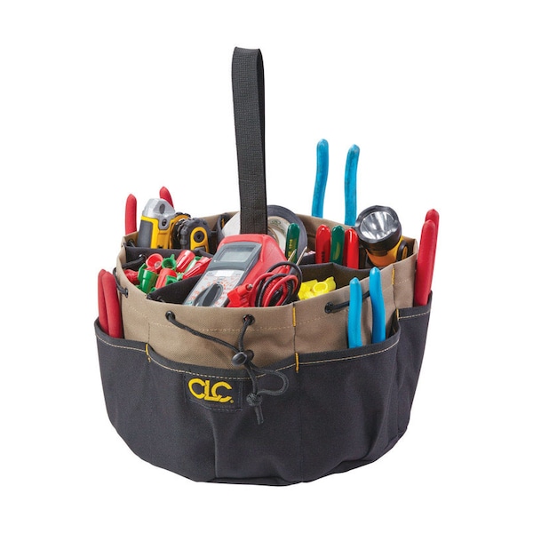 Custom Leathercraft CLC 7 in. H Polyester Bucket Organizer 18 pocket Black/Tan 1 pc - 1148