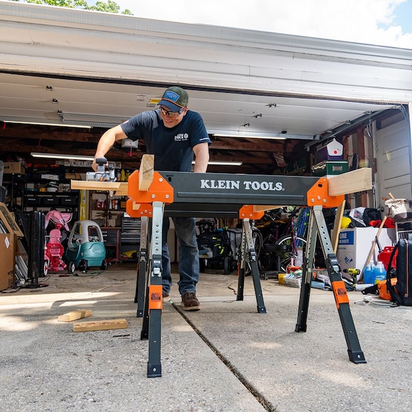 Klein Tools Adjustable-Leg Folding Saw Horse and Jobsite Table - 66188