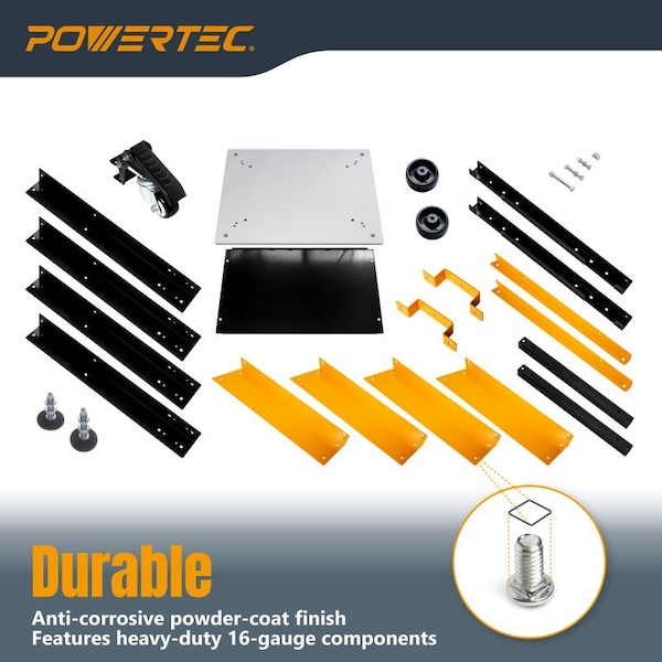 Powertec Planer Stand with Wheels, 23-1/16 in. x 20-1/8 in. x 29.5 in. Melamine MDF Table Top - UT1008