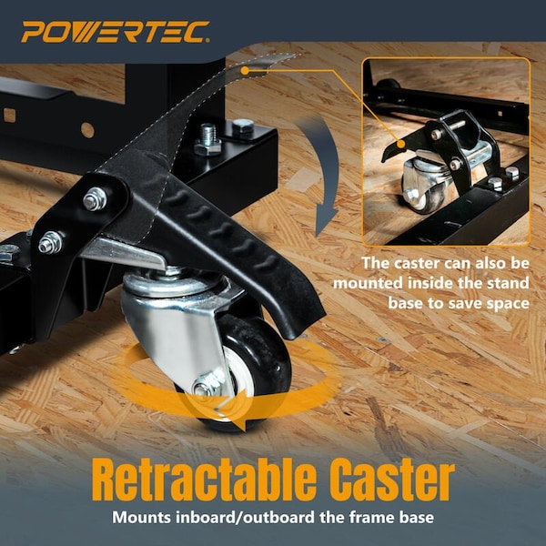 Powertec Planer Stand with Wheels, 23-1/16 in. x 20-1/8 in. x 29.5 in. Melamine MDF Table Top - UT1008