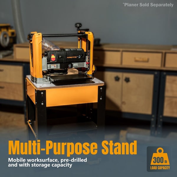 Powertec Planer Stand with Wheels, 23-1/16 in. x 20-1/8 in. x 29.5 in. Melamine MDF Table Top - UT1008