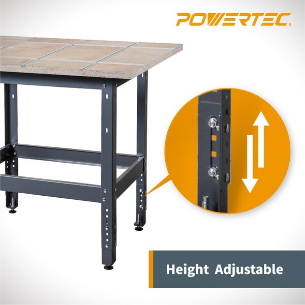 Powertec Router Table Stand, 400lb Capacity Heavy Duty Base with Adjustable Legs and Levelers - UT1006