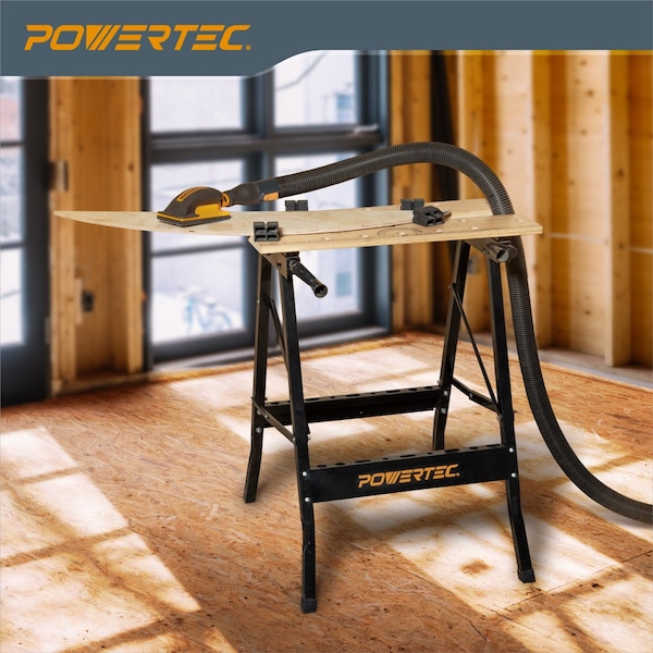 Powertec Deluxe Bamboo Workbench Top, Portable Project Center and Vise Tool w/4 Bench Dogs - MT4006V