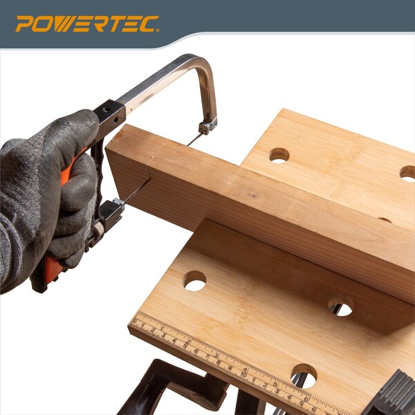 Powertec Deluxe Bamboo Workbench Top, Portable Project Center and Vise Tool w/4 Bench Dogs - MT4006V
